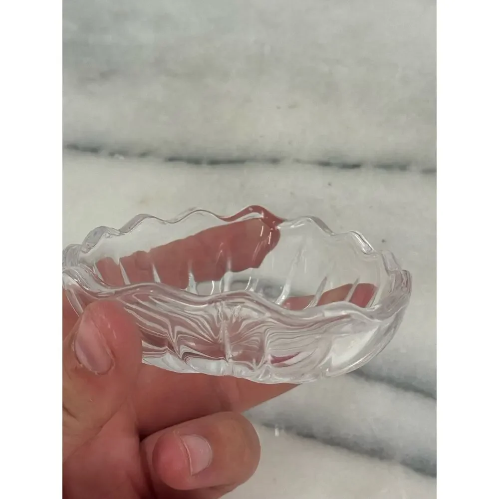Vintage Crystal glass trinket dish